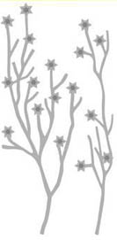 Stanzschablone Zweige mit Sterne